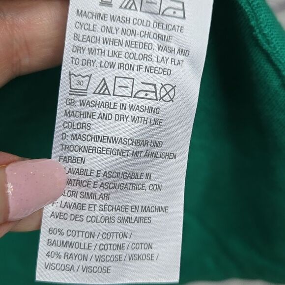 Isaac Mizrahi Live! Green Cardigan Sweater QVC Spring Short Sleeve Pockets Work - Picture 6 of 10